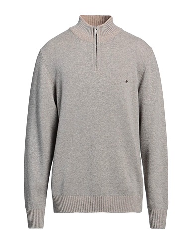 BROOKSFIELD Jumper with zip Light grey 100% Wool