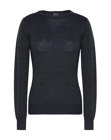 8 by YOOX Pullover MERINO WOOL ESSENTIAL CREWNECK SWEATER Antracite 100% Lana Merino