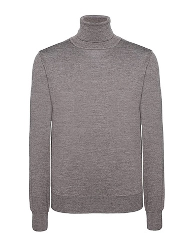 8 by YOOX Polo neck MERINO WOOL ESSENTIAL ROLL-NECK SWEATER
 Taupe 100% Merino Wool