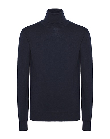 8 by YOOX Turtleneck MERINO WOOL ESSENTIAL ROLL-NECK SWEATER
 Midnight blue 100% Merino Wool