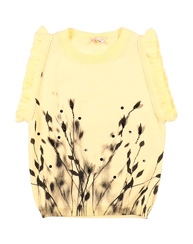 ELISABETTA FRANCHI Sleeveless sweater Yellow 100% Cotton, Polyester
