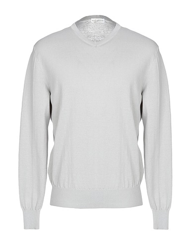 BALLANTYNE Pullover Grigio chiaro 95% Cotone, 5% Poliestere