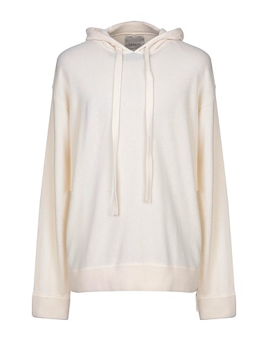 LANEUS Maglia con zip Avorio 100% Super 100s Lana