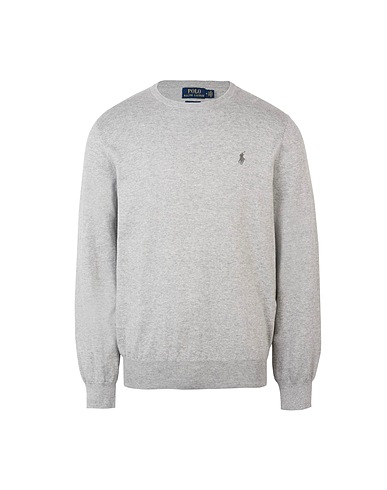 POLO RALPH LAUREN Jumper Pima Cotton Sweater  Light grey 100% Cotton