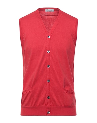 ALPHA STUDIO Cardigan Rosso 100% Cotone