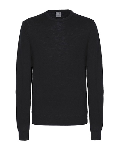 8 by YOOX Jumper MERINO WOOL ESSENTIAL CREWNECK SWEATER
 Black 100% Merino Wool