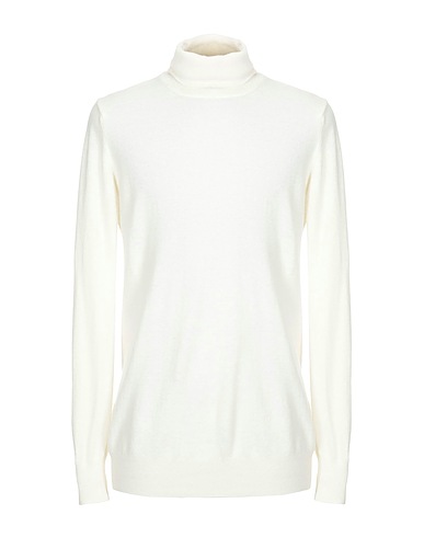 DANIELE ALESSANDRINI HOMME Polo neck Ivory 35% Polyamide, 30% Viscose, 30% Wool, 5% Cashmere