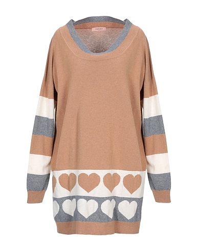 TWINSET Pullover Cammello 40% Lana, 30% Viscosa, 20% Poliammide, 10% Cachemire