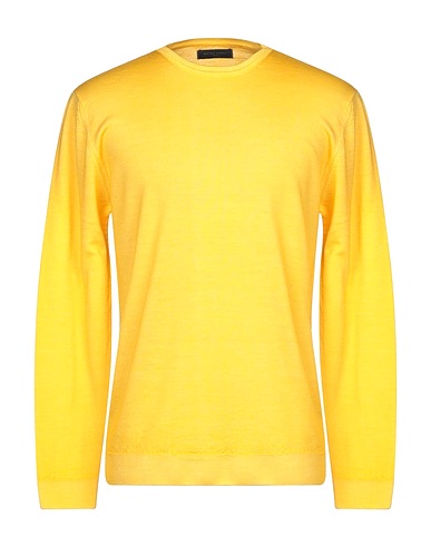 DANIELE FIESOLI Pullover Jaune-orange 100% Laine mérinos