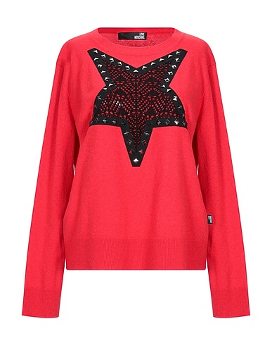 LOVE MOSCHINO Pullover Rosso 35% Poliammide, 30% Viscosa, 30% Lana, 5% Cachemire, Cotone