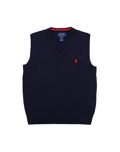 POLO RALPH LAUREN Maglia Gilet Blu notte 100% Cotone