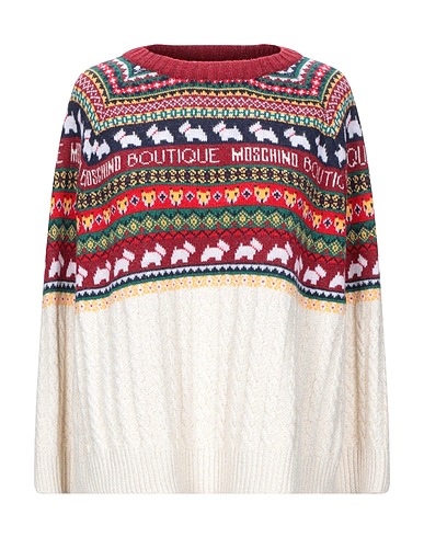 BOUTIQUE MOSCHINO Cloak Ivory 36% Viscose, 32% Polyamide, 23% Wool, 6% Cashmere, 3% Other Fibres