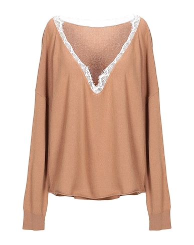 SEMICOUTURE Sweater Camel 30% Wool, 30% Lyocell, 20% Cashmere, 20% Polyamide