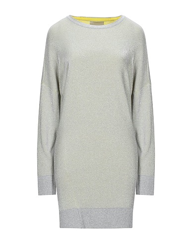 LANEUS Short dress Light grey 50% Wool, 35% Viscose, 15% Polyester