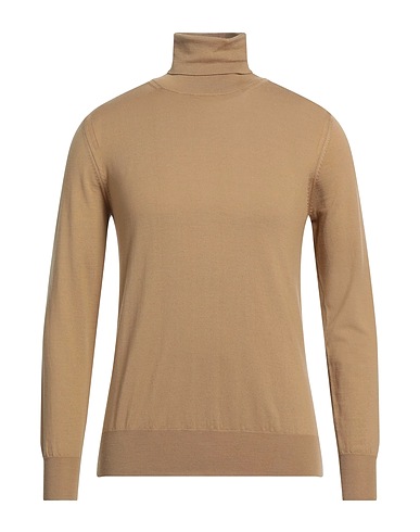 PAOLO PECORA Rollkragenpullover Kamel 100% Wolle