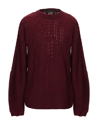 DANIELE ALESSANDRINI Sweater Burgundy 75% Acrylic, 10% Viscose, 10% Wool, 5% Alpaca wool