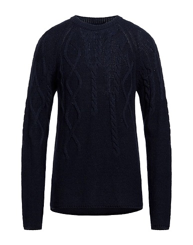DANIELE ALESSANDRINI Sweater Midnight blue 75% Acrylic, 10% Viscose, 10% Wool, 5% Alpaca wool