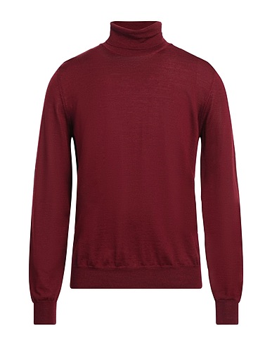 VNECK Polo neck Burgundy 70% Merino Wool, 30% Silk