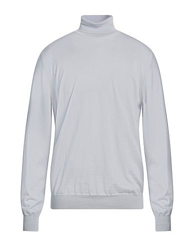 VNECK Polo neck Light grey 70% Merino Wool, 30% Silk