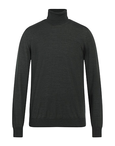 VNECK Turtleneck Dark green 70% Merino Wool, 30% Silk
