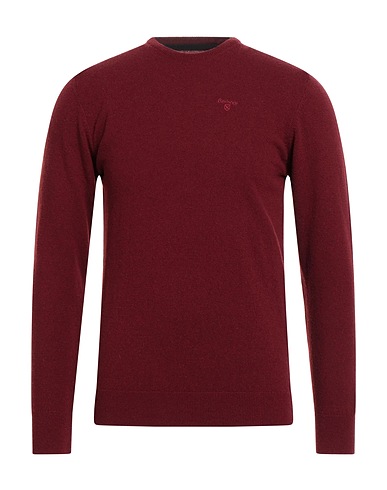 BARBOUR Jumper Burgundy 100% Wool