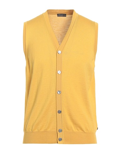 FERRANTE Cardigan Yellow 100% Merino Wool