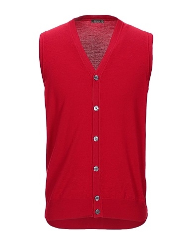 FERRANTE Cardigan Red 100% Merino Wool