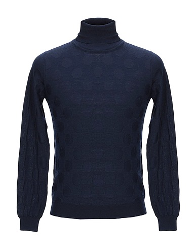 GREY DANIELE ALESSANDRINI Rollkragenpullover Nachtblau 100% Wolle