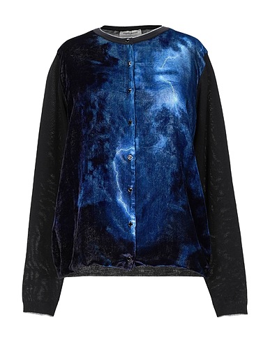 ANGELO MARANI Cardigan Black 100% Merino Wool, Viscose, Silk