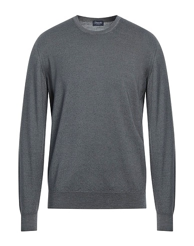 DRUMOHR Pullover Grau 100% Merinowolle