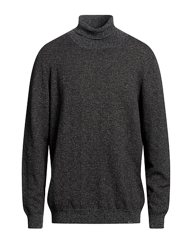 BROOKSFIELD Polo neck Dark brown 58% Virgin Wool, 22% Wool, 10% Polyamide, 10% Silk