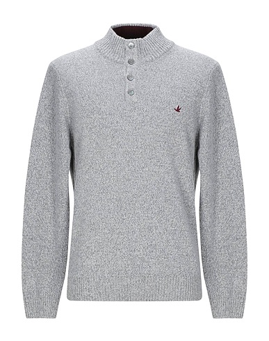 BROOKSFIELD Polo neck Light grey 100% Wool
