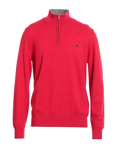 BROOKSFIELD Jumper with zip Red 100% Virgin Wool