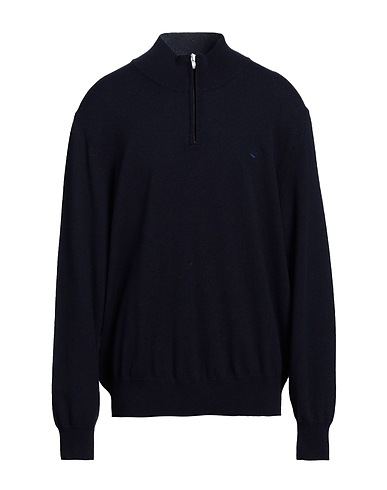 BROOKSFIELD Jumper with zip Midnight blue 100% Virgin Wool