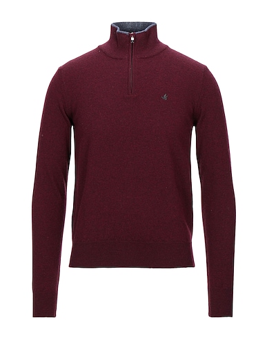 BROOKSFIELD Sweater with zip Burgundy 100% Virgin Wool