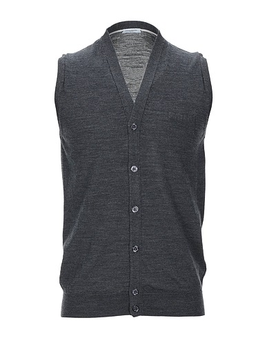 PAOLO PECORA Cardigan Piombo 100% Lana Vergine, Madreperla