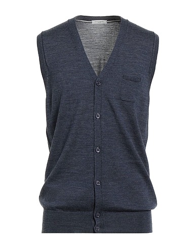 PAOLO PECORA Cardigan Blu navy 100% Lana Vergine, Madreperla