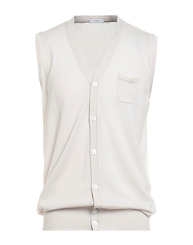 PAOLO PECORA Cardigan 100% Virgin Wool, Mother-of-pearl