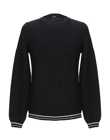 ALPHA STUDIO Sweater Black 100% Merino Wool