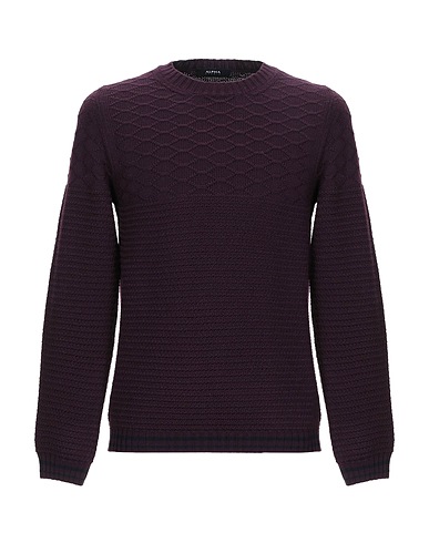 ALPHA STUDIO Jumper Plum 100% Merino Wool