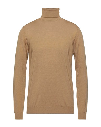 GREY DANIELE ALESSANDRINI Polo neck Beige 100% Wool