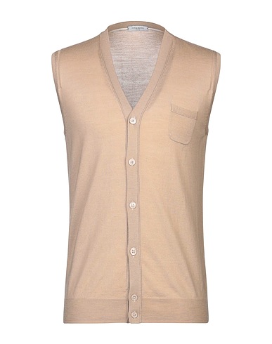 PAOLO PECORA Cardigan Sand 100% Wool