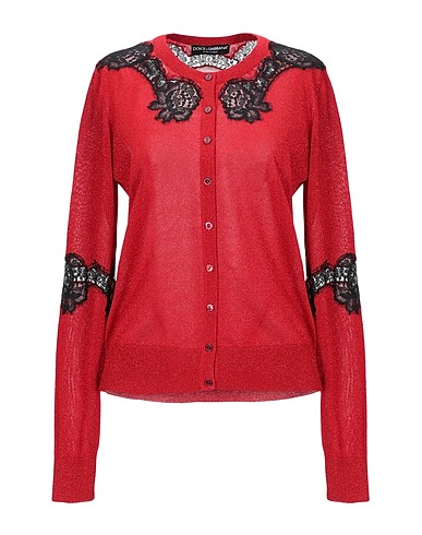 DOLCE&GABBANA Cardigan Red 77% Viscose, 12% Cotton, 6% Polyester, 5% Polyamide