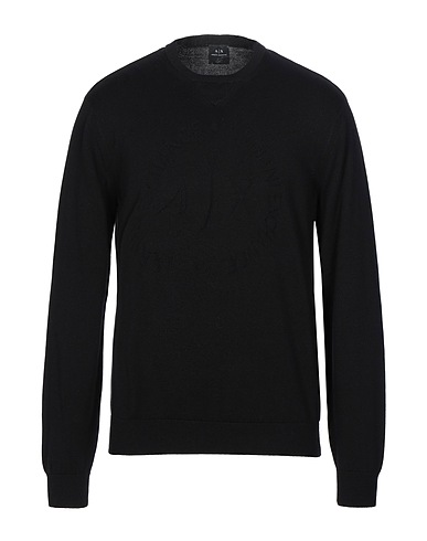 ARMANI EXCHANGE Jumper Black 100% Cotton, Polyamide, Elastane