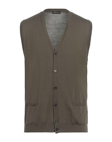ROBERTO COLLINA Cardigan Military green 100% Merino Wool