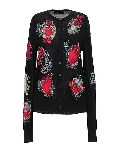 DOLCE&GABBANA Cardigan Black 77% Virgin Wool, 10% Viscose, 10% Silk, 3% Polyester