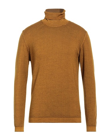 AUTHENTIC ORIGINAL VINTAGE STYLE Polo neck Mustard 100% Merino Wool