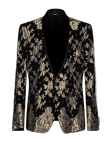 DOLCE&GABBANA Blazer Black 50% Cotton, 34% Polyamide, 14% Polyester, 2% Silk