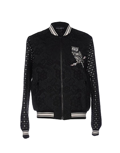 DOLCE&GABBANA Bomberjacke Schwarz 46% Baumwolle, 29% Wolle, 15% Polyester, 10% Acryl