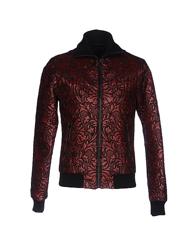 DOLCE&GABBANA Bomber Burgundy 100% Polyamide, Ovine leather, Lambskin